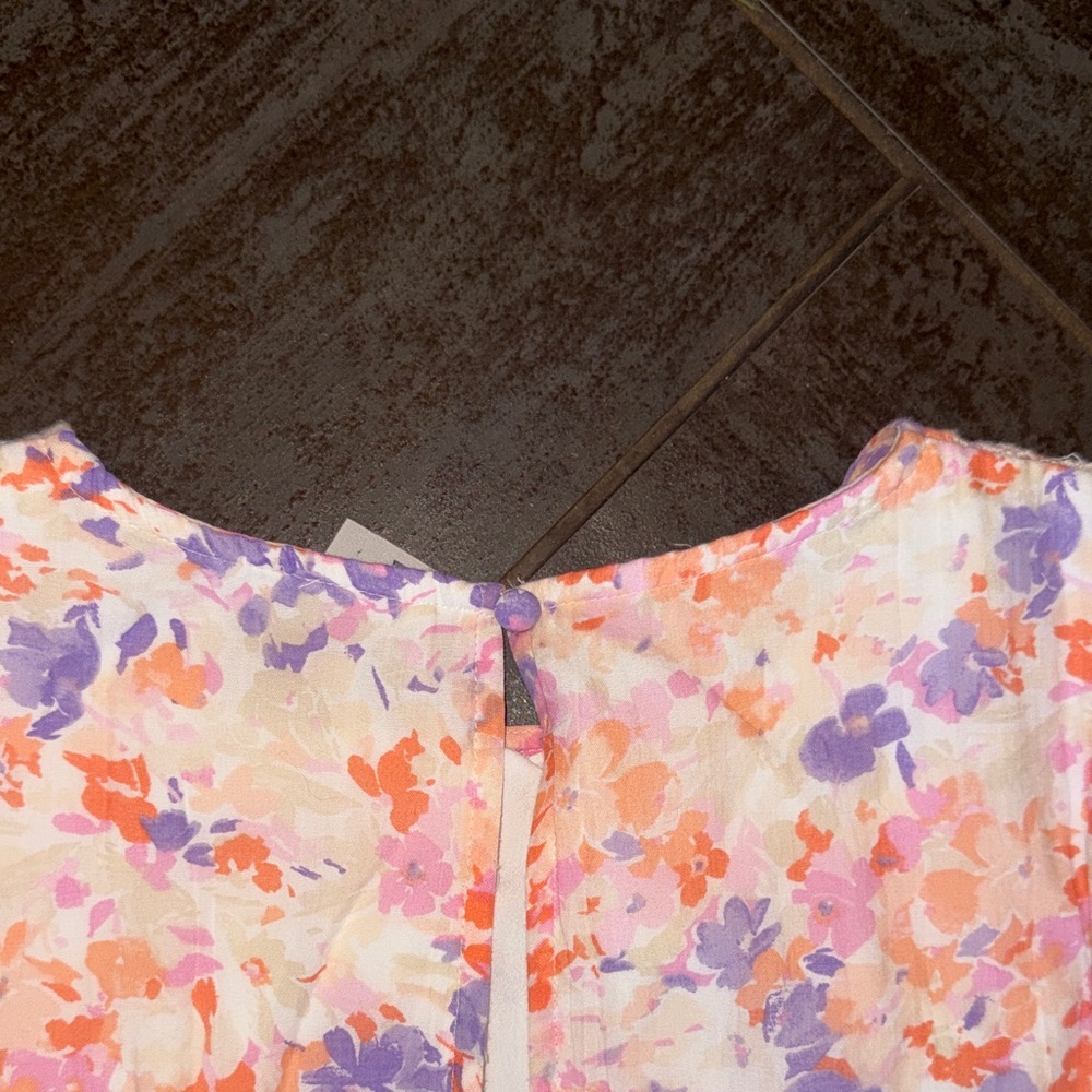 Abercrombie kids Girls Pink & Lavender Short Sleeve floral dress size 14 large - Picture 7 of 8